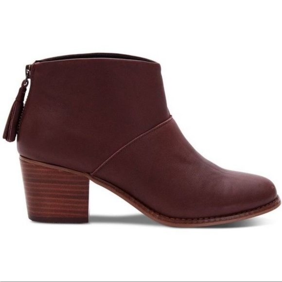 Toms Shoes - NWT Toms Leila Oxblood Leather Bootie Size 8